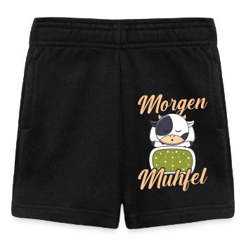 cow farmer farmer morning mill - Baby Shorts - black - Front