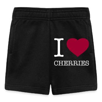 I LOVE CHERRIES Kirschen - Baby Shorts - Schwarz - Vorne
