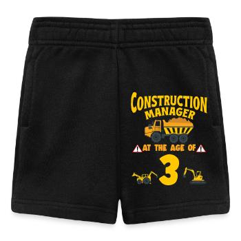 Construction Party 3rd Birthday 3 Years Old truck - Baby Shorts - Schwarz - Vorne