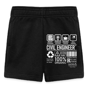 Civil Engineer multi tasking problem solving - Baby Shorts - black - Front