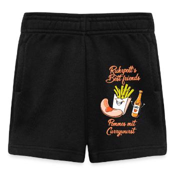 Ruhrpott Spaß Pommes mit Currywurst lustiges Motiv - Baby Shorts - Schwarz - Vorne