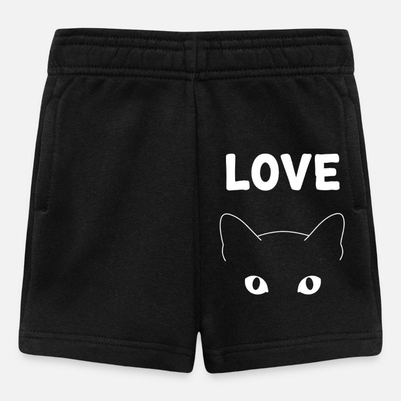 Love Chat : Douceur Féline - Short Bébé - noir