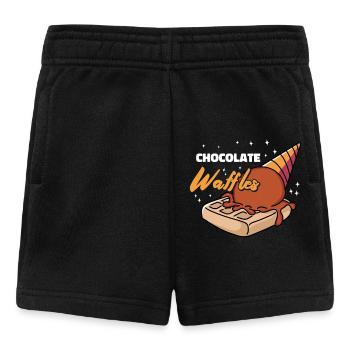 Chocolate Waffles Syrup Breakfast Waffles - Baby Shorts - black - Front