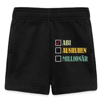 ABI AUSRUHEN MILLIONÄR Abiturient Lustiges - Baby Shorts - Schwarz - Vorne
