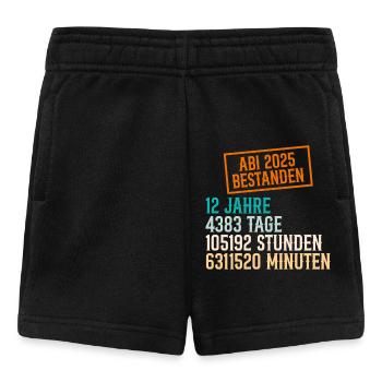 Abitur 12 JAHRE 4383 TAGE 105192 STUNDEN Lustiges - Baby Shorts - Schwarz - Vorne