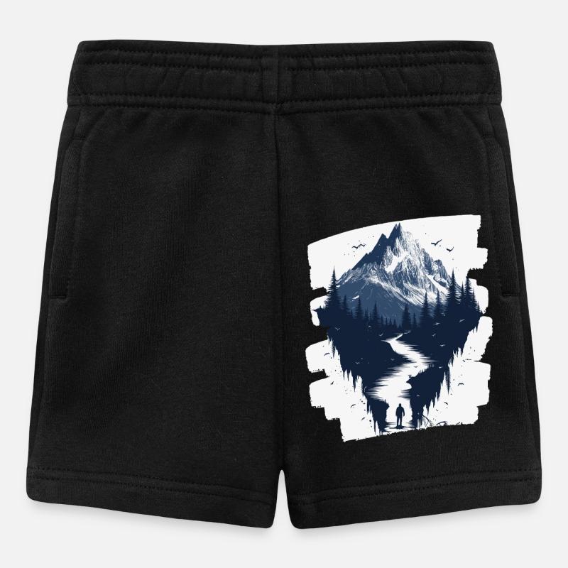 Montagnes - Short Bébé - noir