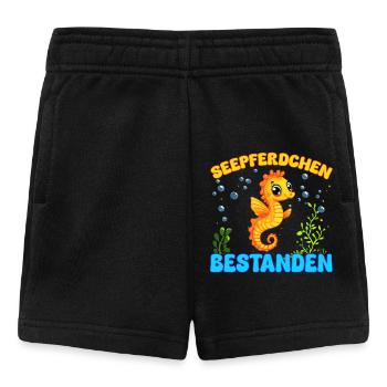 Mädchen Seepferdchen bestanden Kinder - Baby Shorts - Schwarz - Vorne