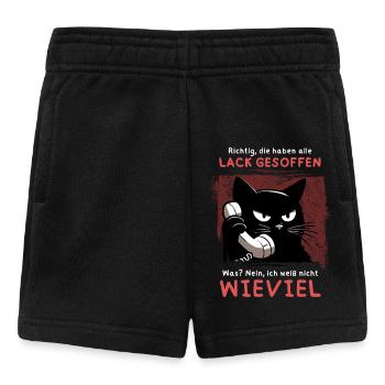 Lack gesoffen? Wieviel?! – Genervte Telefonkatze - Baby Shorts - Schwarz - Vorne