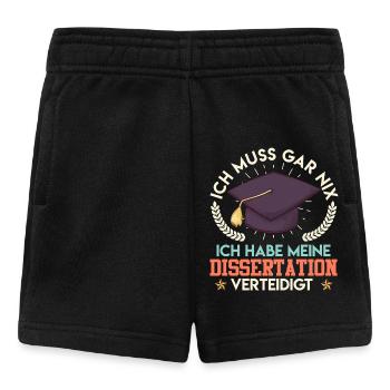 Doktortitel MUSS GAR NIX DISSERTATION Lustiges - Baby Shorts - Schwarz - Vorne