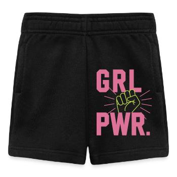 Frauen Power GRL PWR Girl Patriarchat Feminismus - Baby Shorts - Schwarz - Vorne