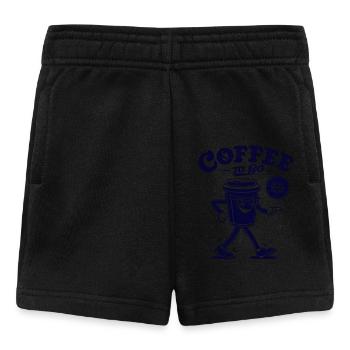 Funny Coffee To Go Retro Cartoon Design - Baby Shorts - black - Front