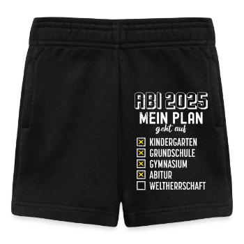 ABI 2025 MEIN PLAN GEHT AUF WELTHERRSCHAFT Lustig - Baby Shorts - Schwarz - Vorne