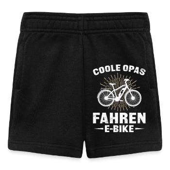 Opa COOLE OPAS FAHREN E-BIKE Lustiges E-Bike - Baby Shorts - Schwarz - Vorne