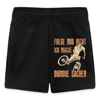 Mountainbiker FOLGE MIR NICHT MACHE DUMME SACHEN - Baby Shorts - Schwarz - Vorne