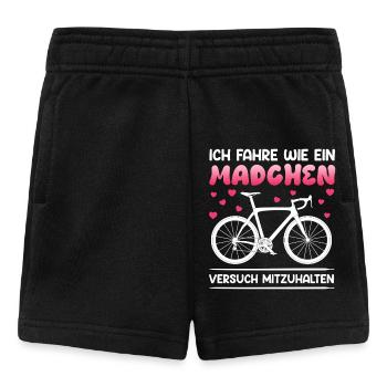 Radfahrerin FAHRE WIE EIN MÄDCHEN Lustiges - Baby Shorts - Schwarz - Vorne