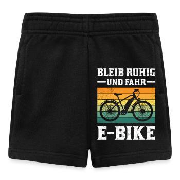 E-Bike Fahrer BLEIB RUHIG UND FAHR E-BIKE Lustiges - Baby Shorts - Schwarz - Vorne