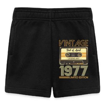 48th Birthday Cassette April Vintage 1977 - Baby Shorts - black - Front