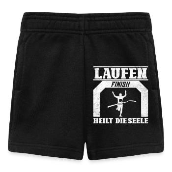 Läufer LAUFEN HEILT DIE SEELE Lustiges - Baby Shorts - Schwarz - Vorne
