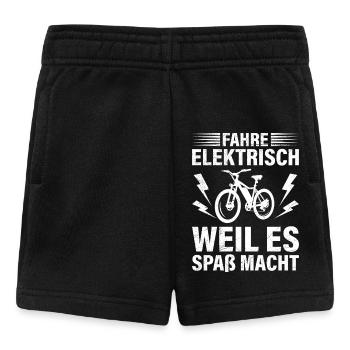 E-Bike FAHRE ELEKTRISCH WEIL ES SPAß MACHT Lustig - Baby Shorts - Schwarz - Vorne
