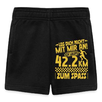 Läufer LEG DICH NICHT MIT MIR AN LAUFE ZUM SPAß - Baby Shorts - Schwarz - Vorne