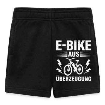 E-BIKE AUS ÜBERZEUGUNG Elektro Fahrrad Lustiges - Baby Shorts - Schwarz - Vorne