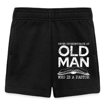 Ne sous-estimez jamais un vieil homme le pasteur - Short Bébé - noir - Devant