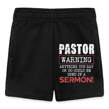 Pasteur Avertissement Tout ce que vous dites ou faites dans le sermon - Short Bébé - noir - Devant