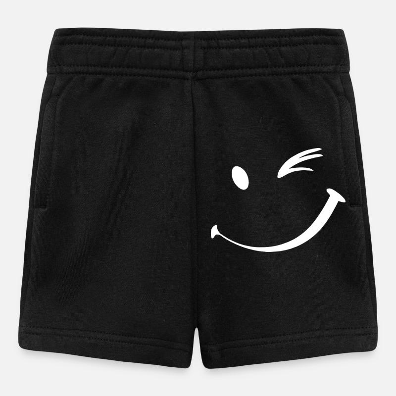 Winking face, Wink smile - Baby Shorts - black