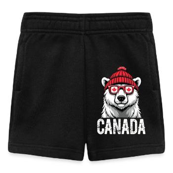 Ours du Canada avec chapeau et style érable - Short Bébé - noir - Devant