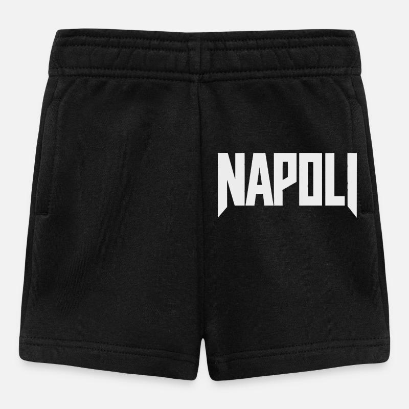 Naples - Naples lettrage blanc - Short Bébé - noir