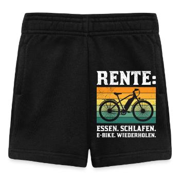 Opa RENTE ESSEN SCHLAFEN E-BIKE WIEDERHOLEN Lustig - Baby Shorts - Schwarz - Vorne