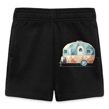 Moderner Wohnwagen – Polygonaler Reisebegleiter - Baby Shorts - Schwarz - Vorne