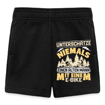 EBike UNTERSCHÄTZE NIE EINEN ALTEN MANN MIT E-BIKE - Baby Shorts - Schwarz - Vorne