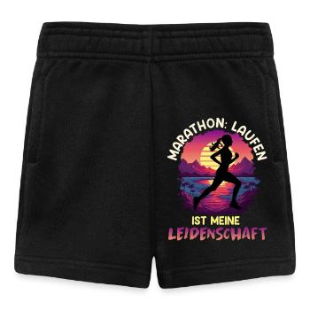 Läuferin MARATHON LAUFEN IST MEINE LEIDENSCHAFT - Baby Shorts - Schwarz - Vorne