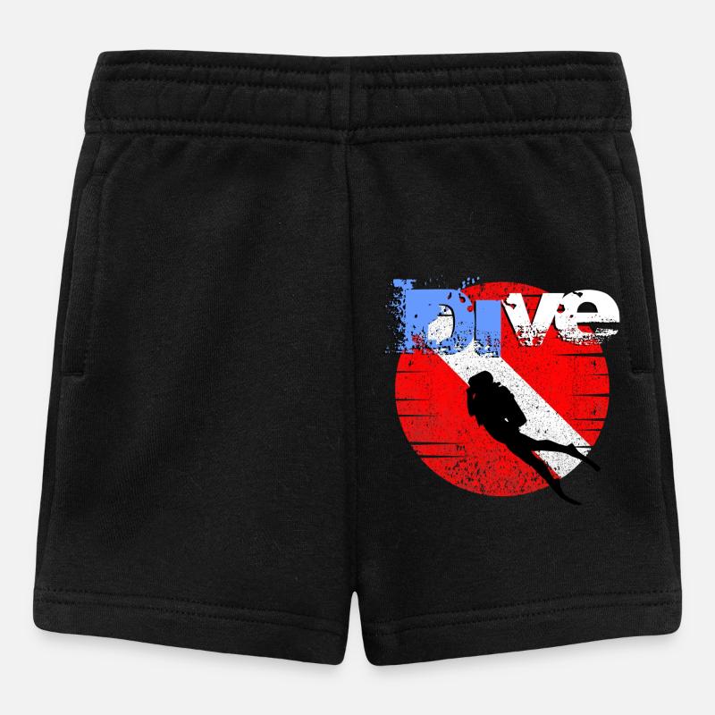 American Diver Down Flag - Baby Shorts - black
