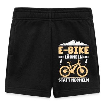 Elektro Fahrrad E-BIKE LÄCHELN STATT HECHELN - Baby Shorts - Schwarz - Vorne