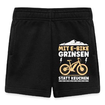 Elektro Rad MIT E-BIKE GRINSEN STATT KEUCHEN - Baby Shorts - Schwarz - Vorne