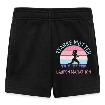 Mama STARKE MÜTTER LAUFEN MARATHON Lustiges - Baby Shorts - Schwarz - Vorne
