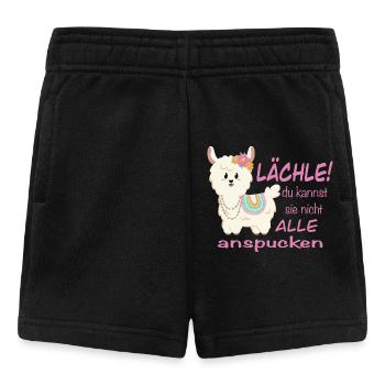 Lama Lächle! lustiger Spruch - Baby Shorts - Schwarz - Vorne