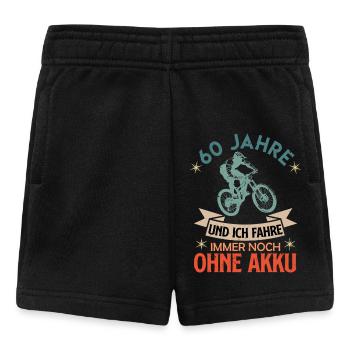 Senioren 60 JAHRE UND ICH FAHRE OHNE AKKU Lustiges - Baby Shorts - Schwarz - Vorne