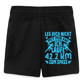 Läufer LEG DICH NICHT MIT MIR AN LAUFE ZUM SPAß - Baby Shorts - Schwarz - Vorne