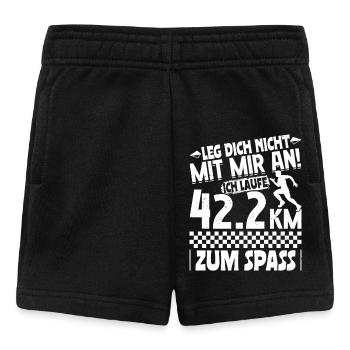 Läufer LEG DICH NICHT MIT MIR AN LAUFE ZUM SPAß - Baby Shorts - Schwarz - Vorne