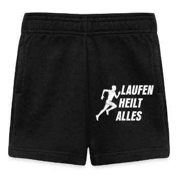 Läufer LAUFEN HEILT ALLES Laufen Lustiges - Baby Shorts - Schwarz - Vorne