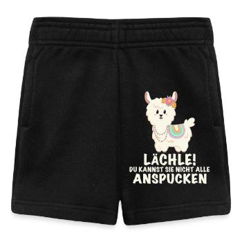 Lama lustiger Spruch Lächeln - Baby Shorts - Schwarz - Vorne