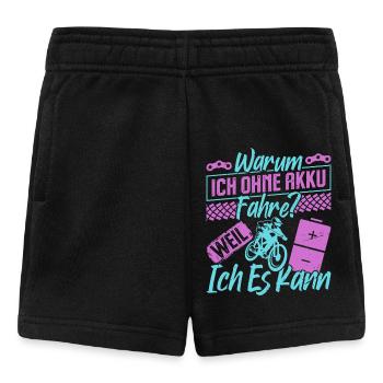 Radfahrer WARUM ICH OHNE AKKU FAHRE? Lustiges - Baby Shorts - Schwarz - Vorne