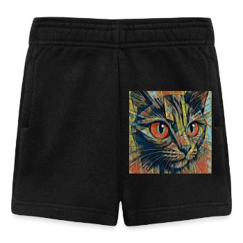 Farbenfrohe Katzenaugen ART - Baby Shorts - Schwarz - Vorne