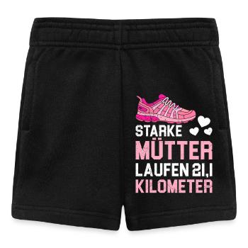 Mama STARKE MÜTTER LAUFEN 21.1 KILOMETER Lustiges - Baby Shorts - Schwarz - Vorne