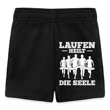 Läufer LAUFEN HEILT DIE SEELE Lustiges - Baby Shorts - Schwarz - Vorne