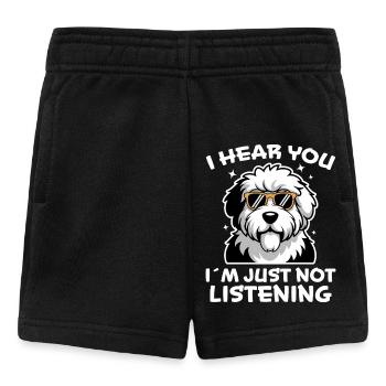 Vieux chien de berger anglais disant blague chien de berger cadeau - Short Bébé - noir - Devant