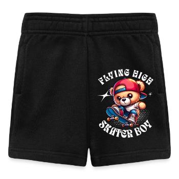 Skater Teddybär auf Skateboard - Baby Shorts - Schwarz - Vorne